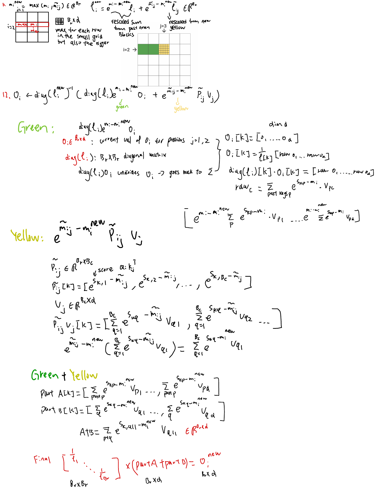 Page 3 of the handwritten Flash Attention notes