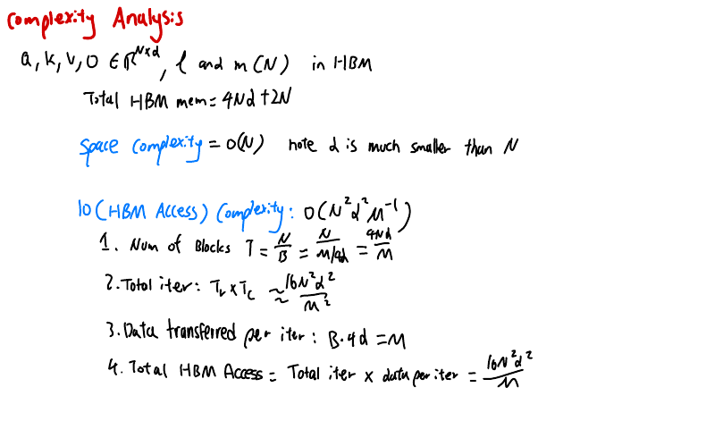 Page 4 of the handwritten Flash Attention notes