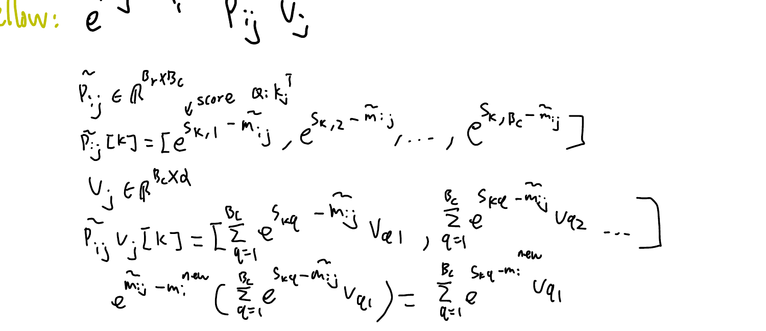 Handwritten breakdown of the yellow term, P_ij times V_j