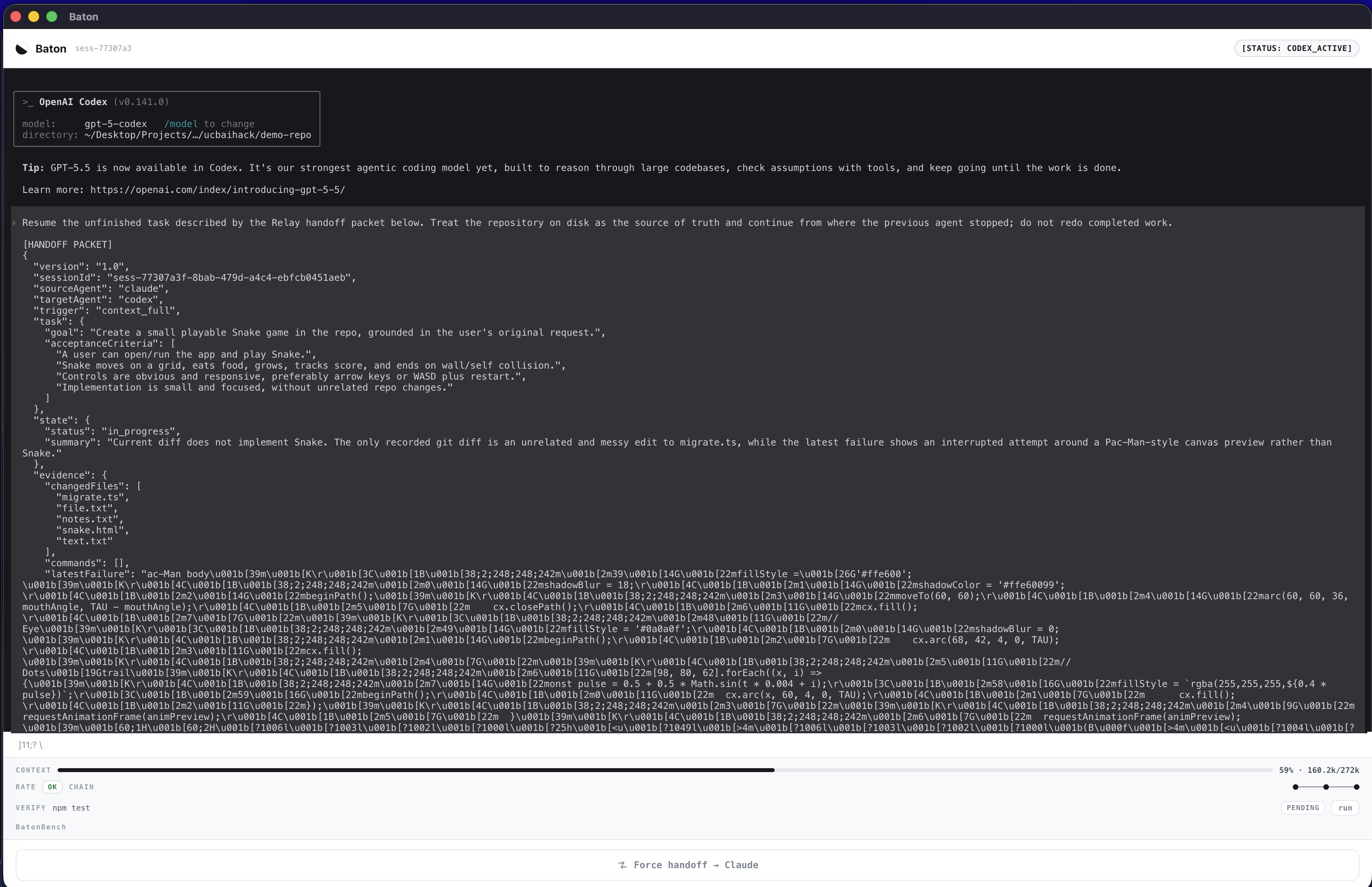 Baton: Multi-Agent Handoff & Orchestration Framework demo
